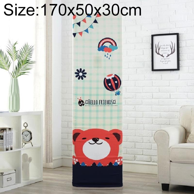 Vertical Cabinet Air Conditioning Dust Cover - All-Inclusive Fabric - Dark Grid Bear - 170X50X30Cm-1915197166234767367