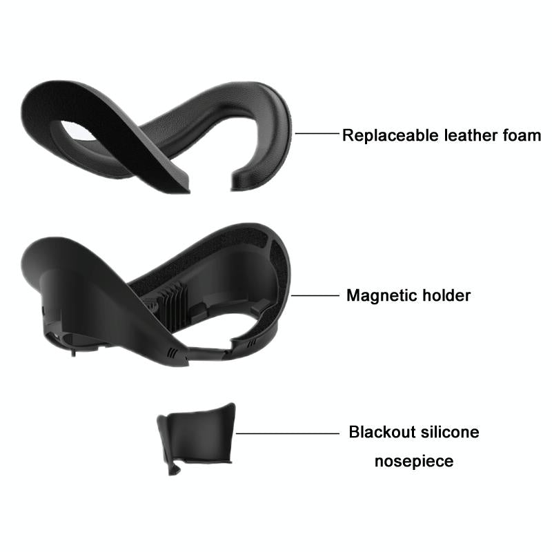 Blackout Sweat Face Cover With Magnetic Closure - Pico 4 Sponge Leather-1915197389631787015