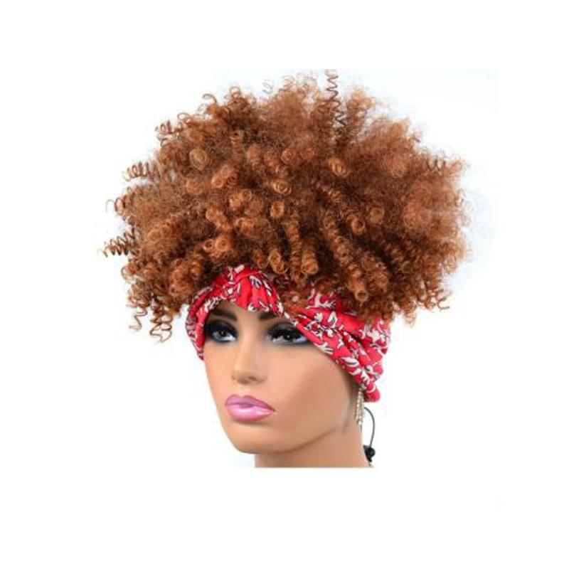 Explosive Style Curly Headscarf Wig - Small Size-1915197429402177544