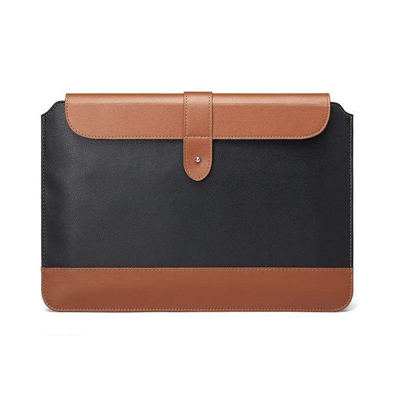 14-15.4 Inch Microfiber Notebook Liner Bag - Black & Brown-1915197981397749760