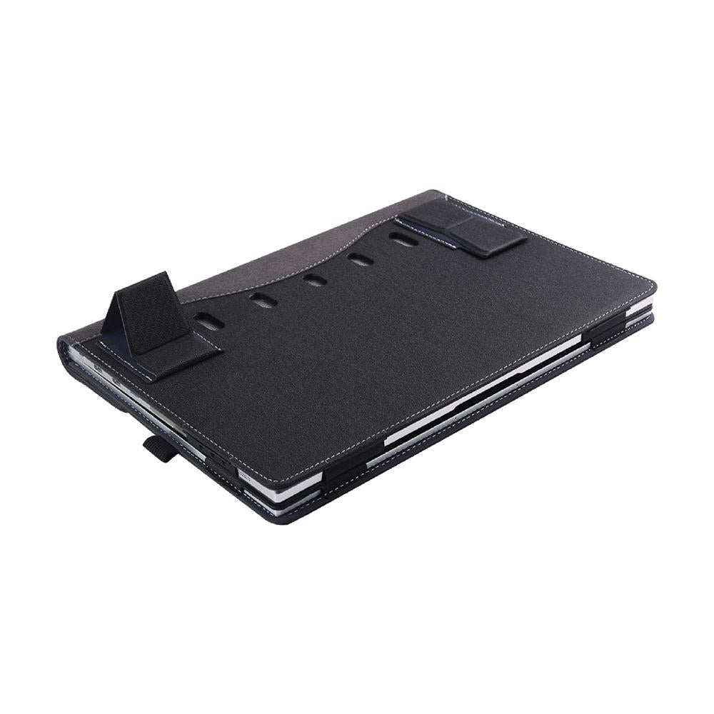 13.3 Inch Multifunctional Leather Laptop Case With Stand - Black-1915198253645828102