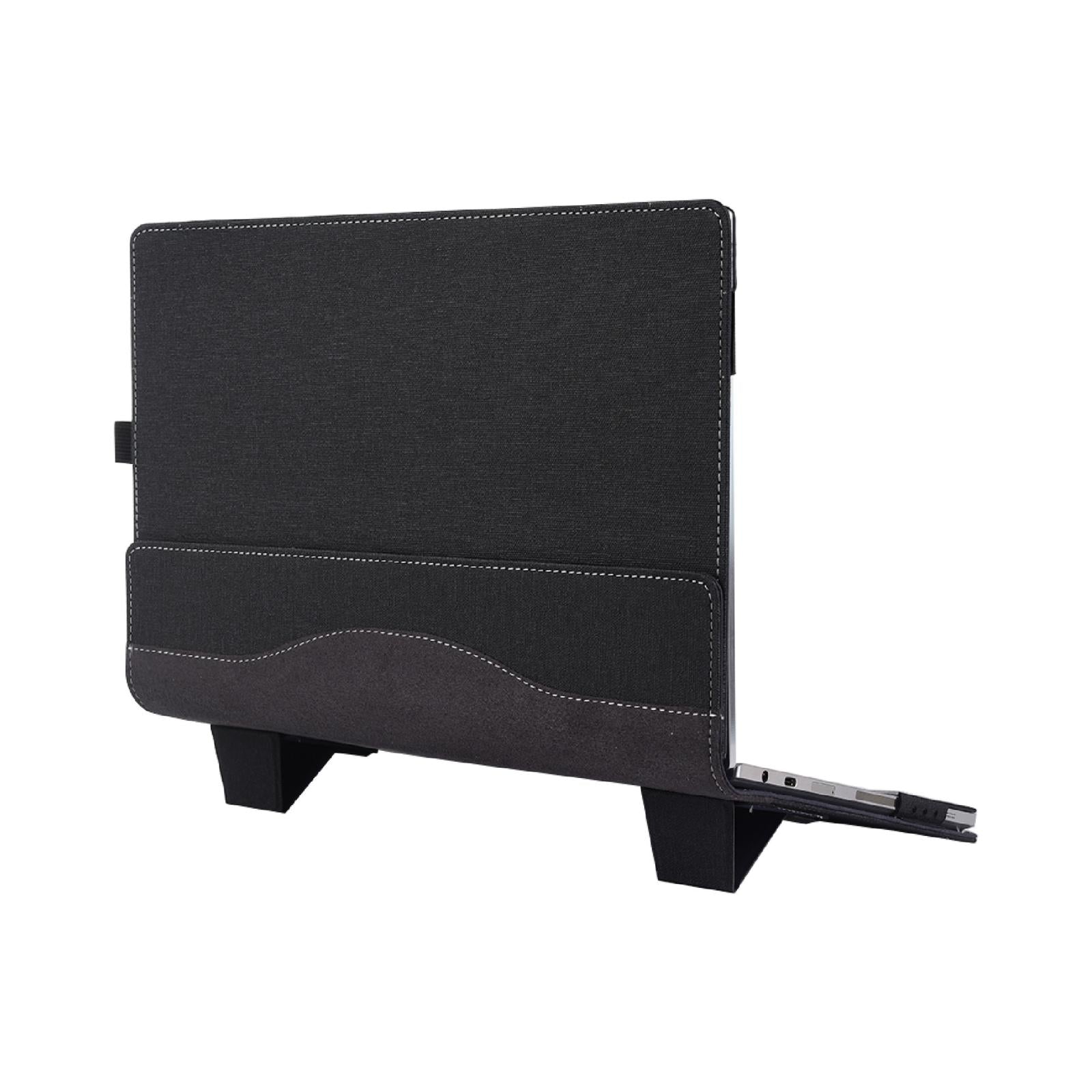 15.6 Inch Multifunctional Laptop Case With Stand - Black Pu Leather-1915197945309958151