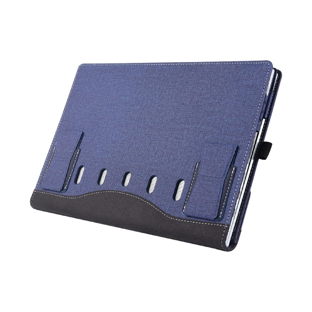 15.6 Inch Multifunctional Laptop Case With Stand - Blue Pu Leather-1915197784328376324