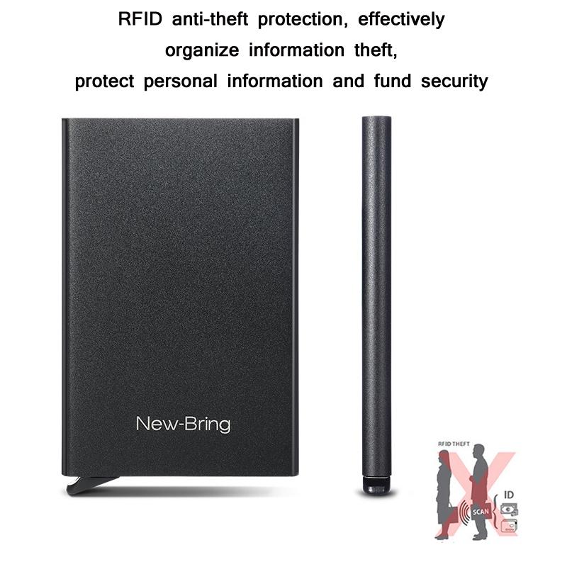 Automatic Pop Up Metal Wallet With Card Holder BLACK-1915197639243206658