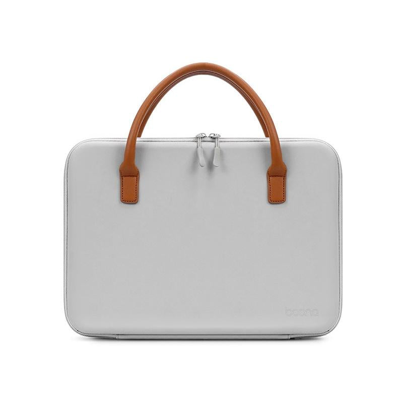 Waterproof Multifunctional Computer Bag - Gray Leather Wear-Resistant-1915198358738309120