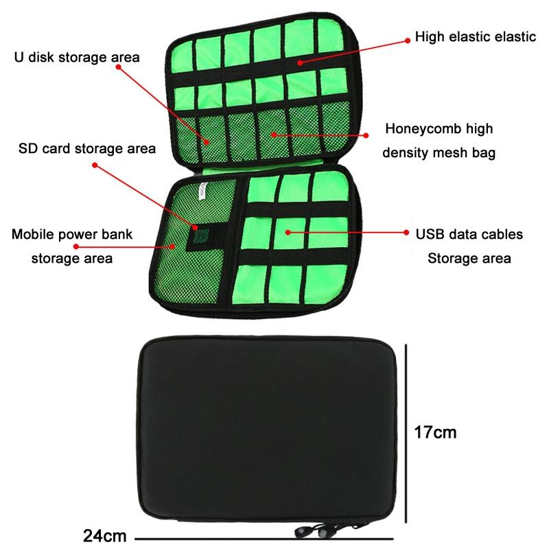 Portable Mobile Phone U Disk Storage Bag - Multifunctional Blue-1915198285325406210