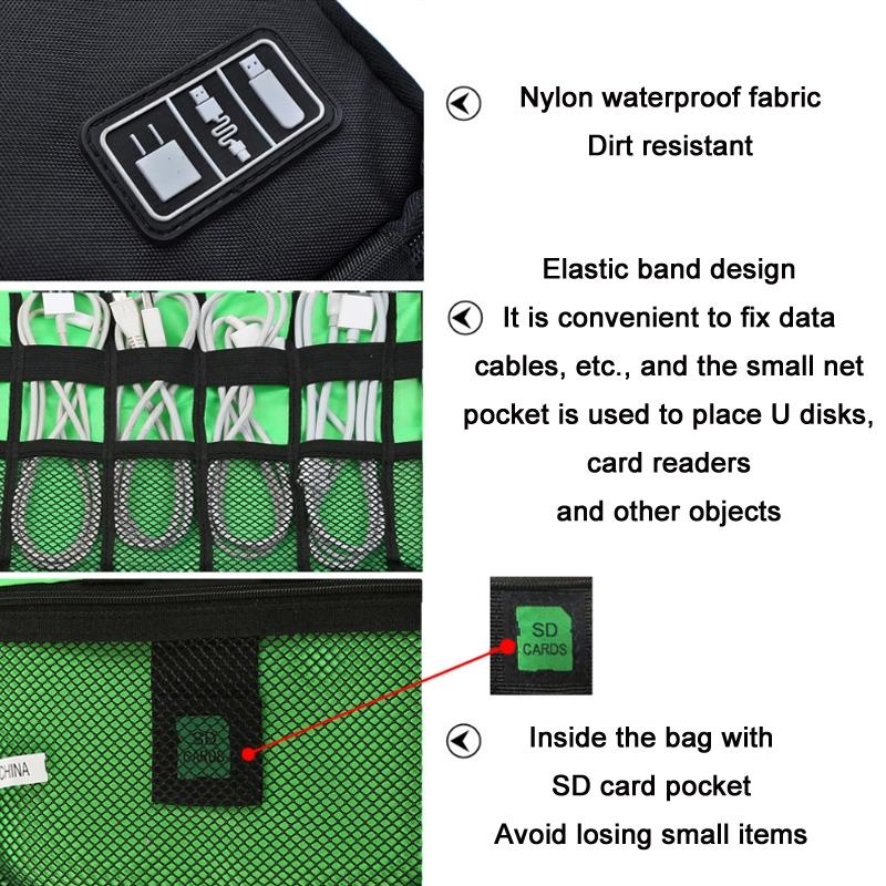 Portable Mobile Phone U Disk Storage Bag - Multifunctional Blue-1915198285325406211