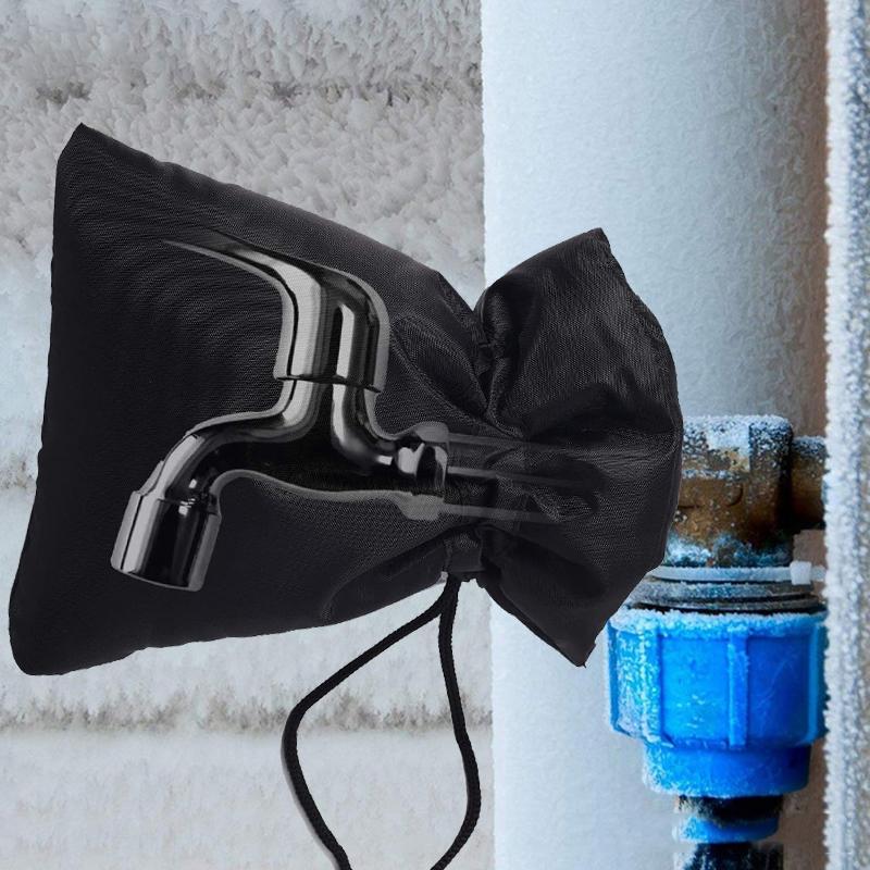 Outdoor Faucet Frost Cover - Oxford Cloth Rope Model Black-1915196972764106759