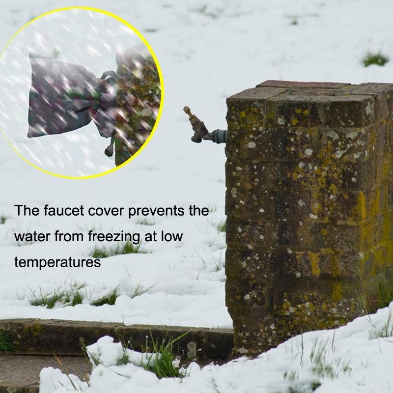 Outdoor Faucet Frost Cover - Oxford Cloth Rope Model Black-1915196972764106755