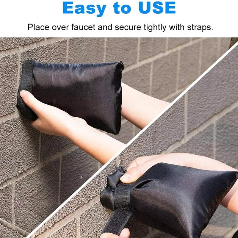 Outdoor Faucet Frost Cover - Oxford Cloth Rope Model Black-1915196972764106758