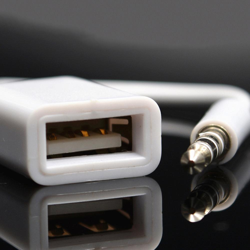 10-Piece Car Aux Audio To Usb Adapter Cable 3.5Mm 14Cm White-1915196811413426179