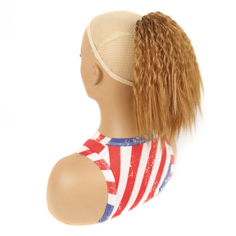 Short Fluffy Drawstring Perm Curly Ponytail Wig - Colour 27-1915197464554639360