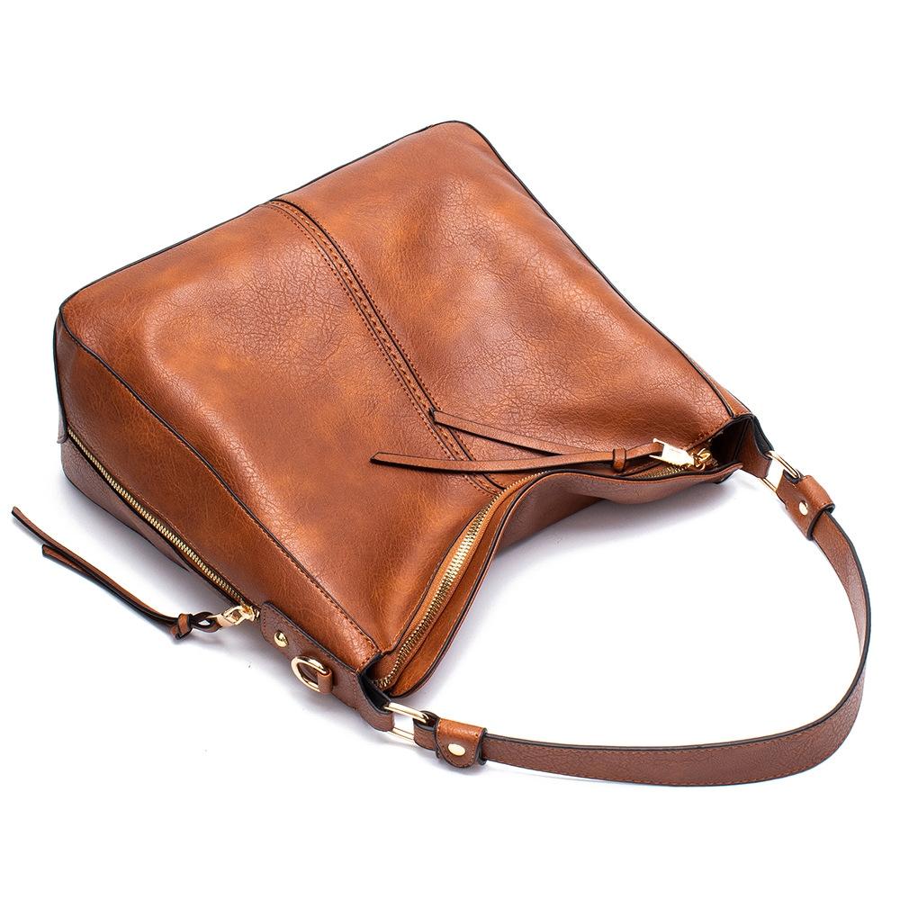 Adjustable Leather Tote Bag With Multi-Compartments - Large Capacity-1915197697820856321
