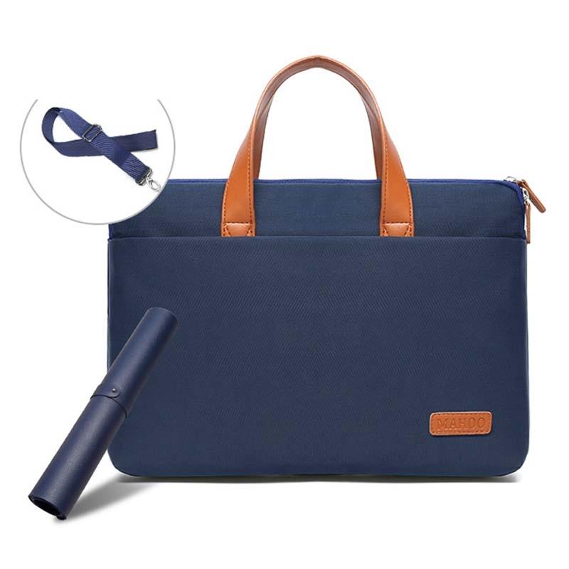 Ultra-Thin Macbook Laptop Bag With Mouse Pad - Dark Blue & Black 13.3-14 Inches-1915197266260529152