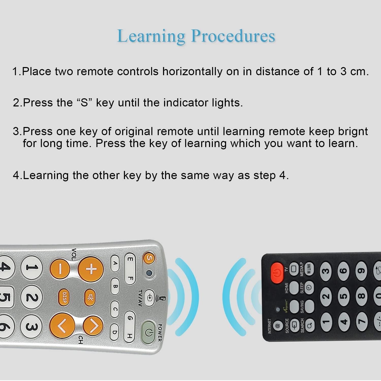 Universal Infrared Tv Remote Control - Learn Function-1915197949596536835