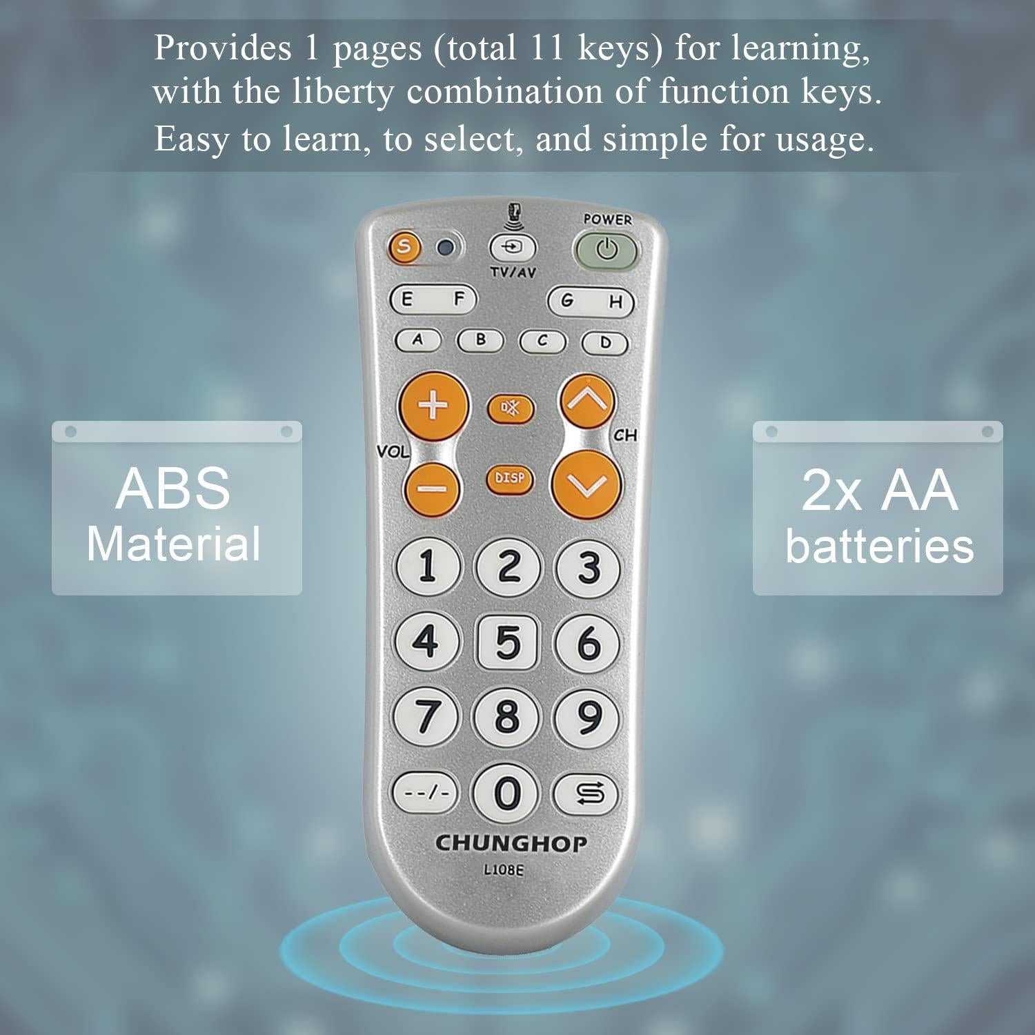 Universal Infrared Tv Remote Control - Learn Function-1915197949596536837