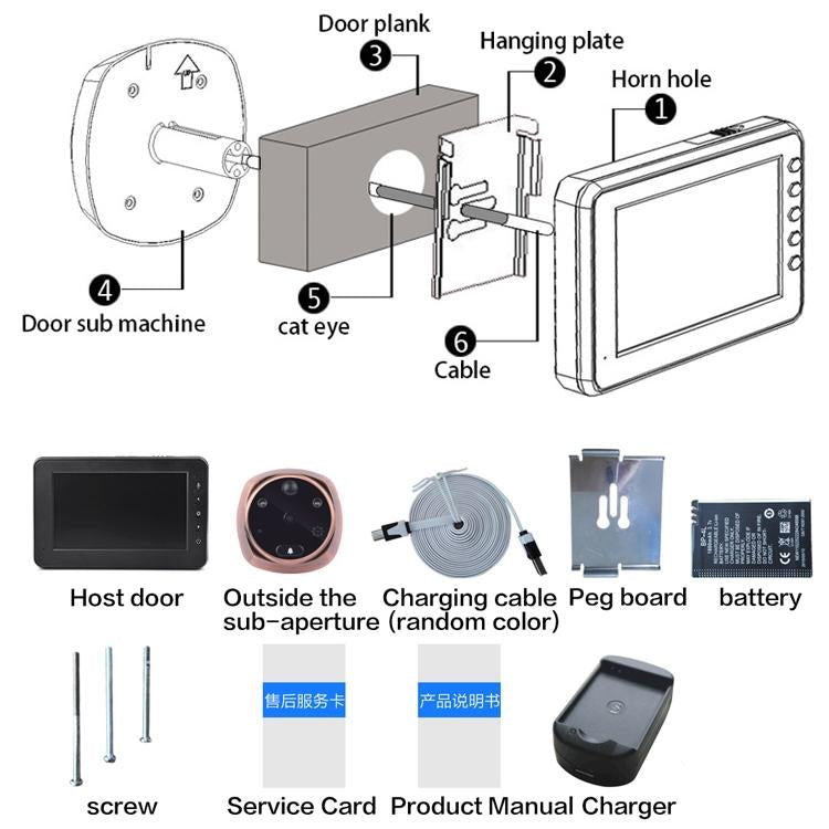 Smart Doorbell With 4.3 Display 3.0Mp Camera Motion Detection Night Vision & Tf Card Support 32Gb Max-1915197877257375750