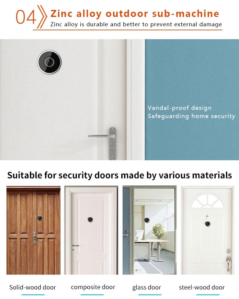 2.4 Screen Digital Peephole Viewer With 0.3Mp Camera And Door Bell-1915197756474003458