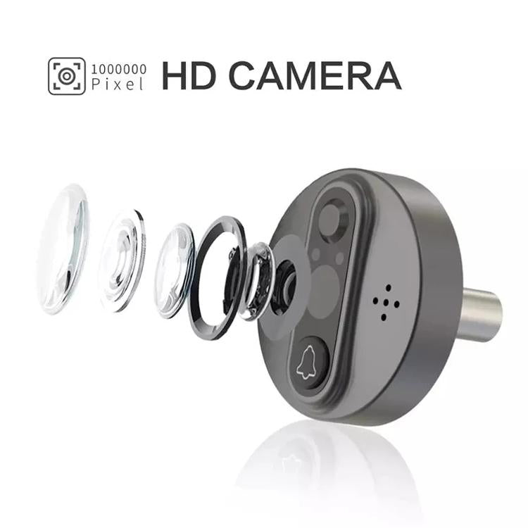 Smart Wifi Video Doorbell - 4.3 Inch Visual Peephole - Black-1915196509331263490