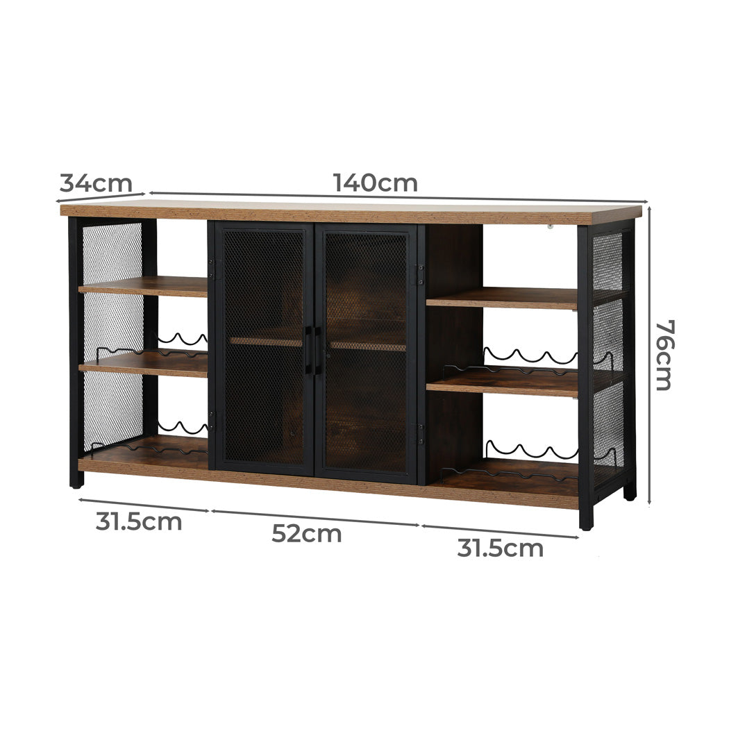 Levede Bar Cabinet Buffet Sideboard Walnut-1917016727506522114