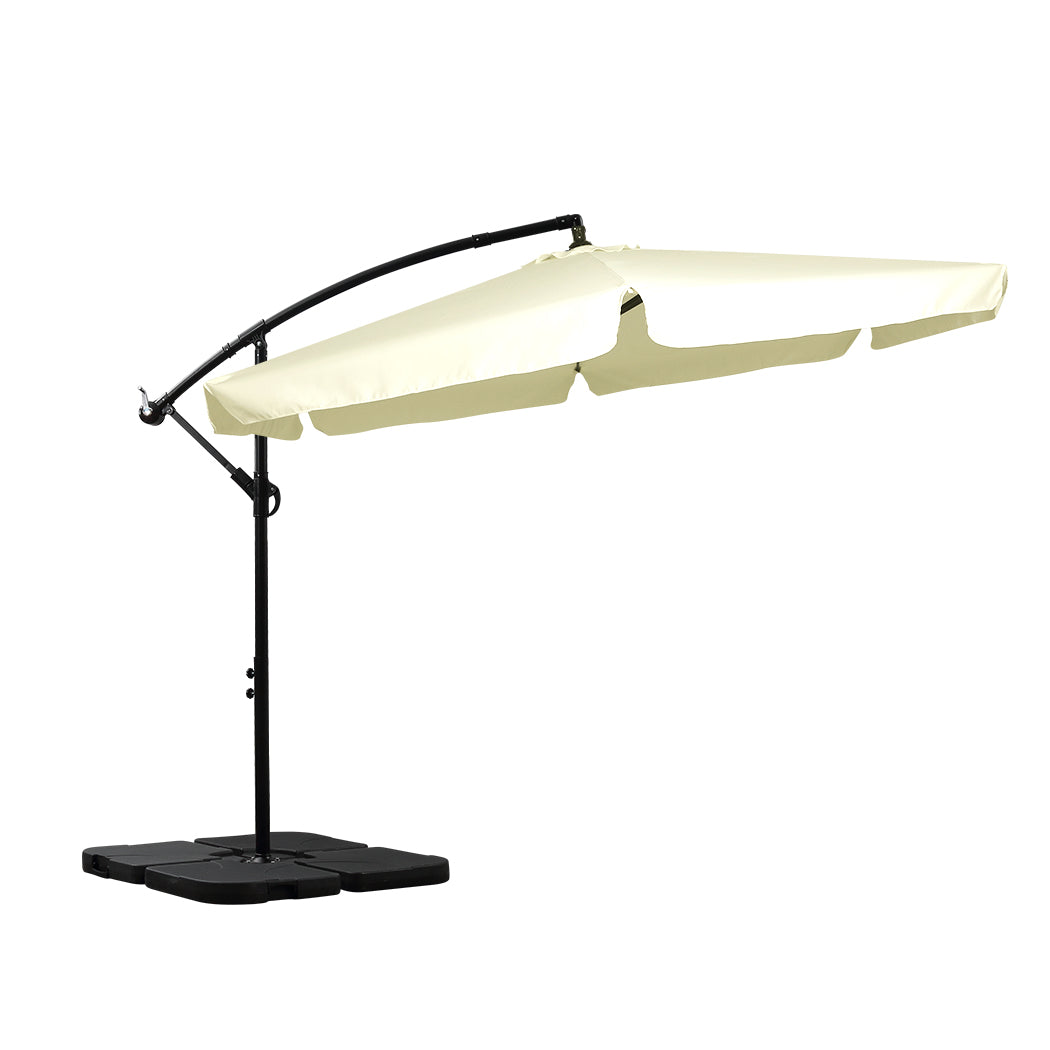 Mountview 3M Outdoor Umbrella Beach Beige With Base-1942353021505769472