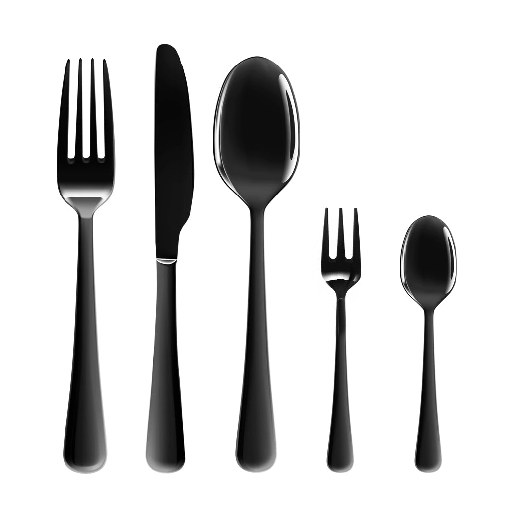 Stainless Steel Cutlery Set Travel Knife Black-1942352917583499264