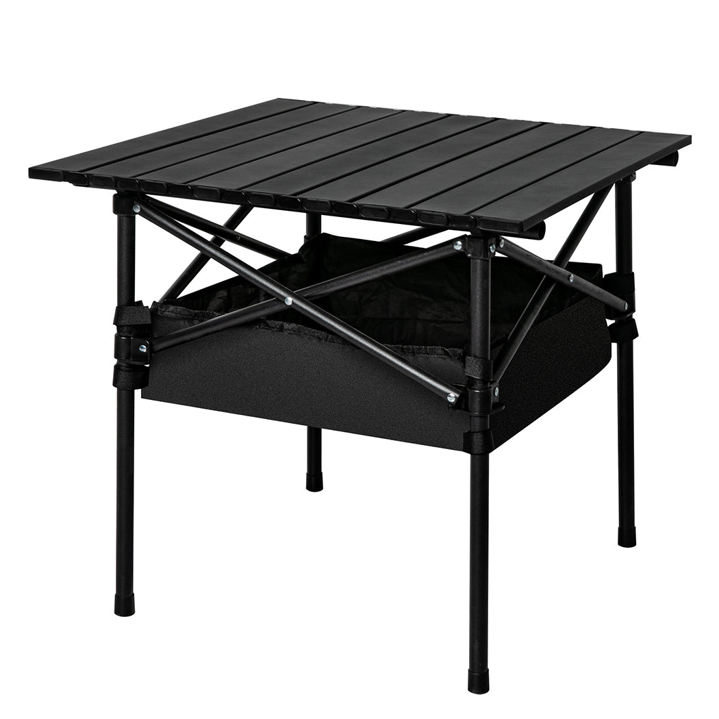 Levede Folding Camping Table Portable Black-1942353033010745344