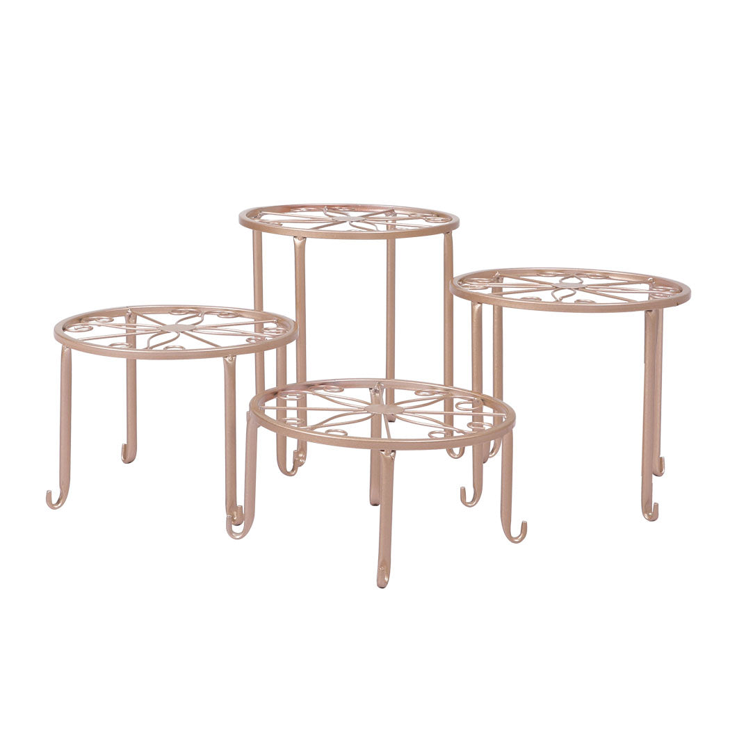 4 x Levede Metal Plant Stand Outdoor Rose Gold-1942353738572369920