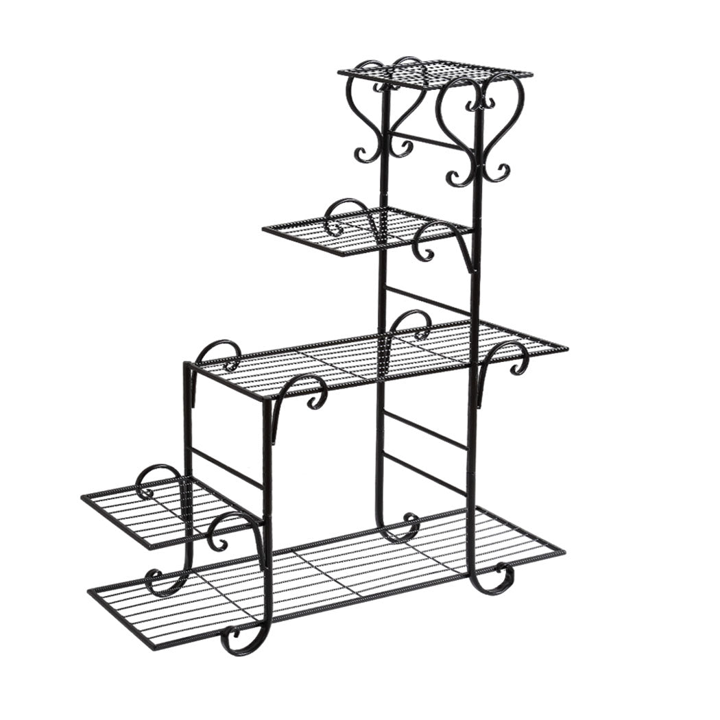 Levede Plant Stand Outdoor Indoor Metal Black-1942353740241702912