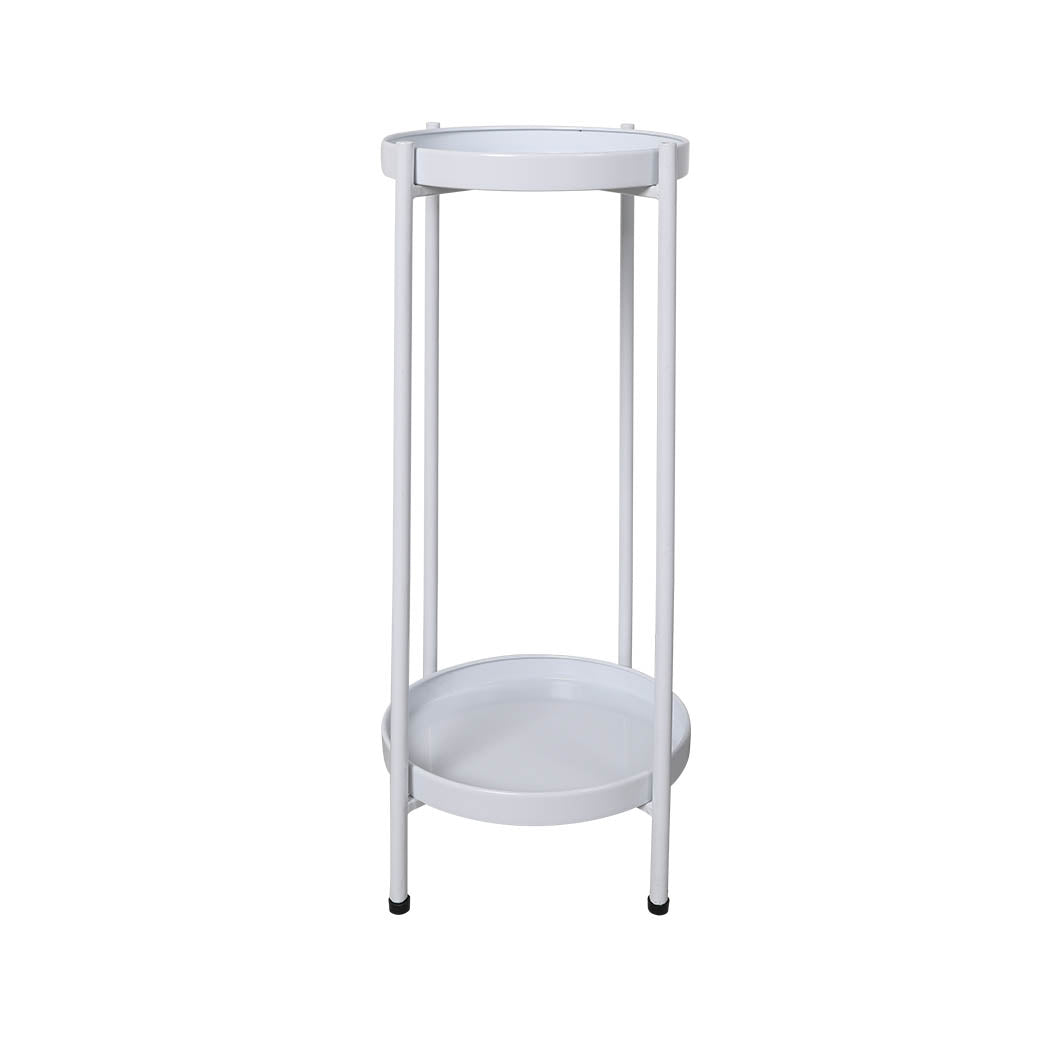 Levede 2 Tiers Plant Stand Outdoor Indoor White Large-1942353741252530176