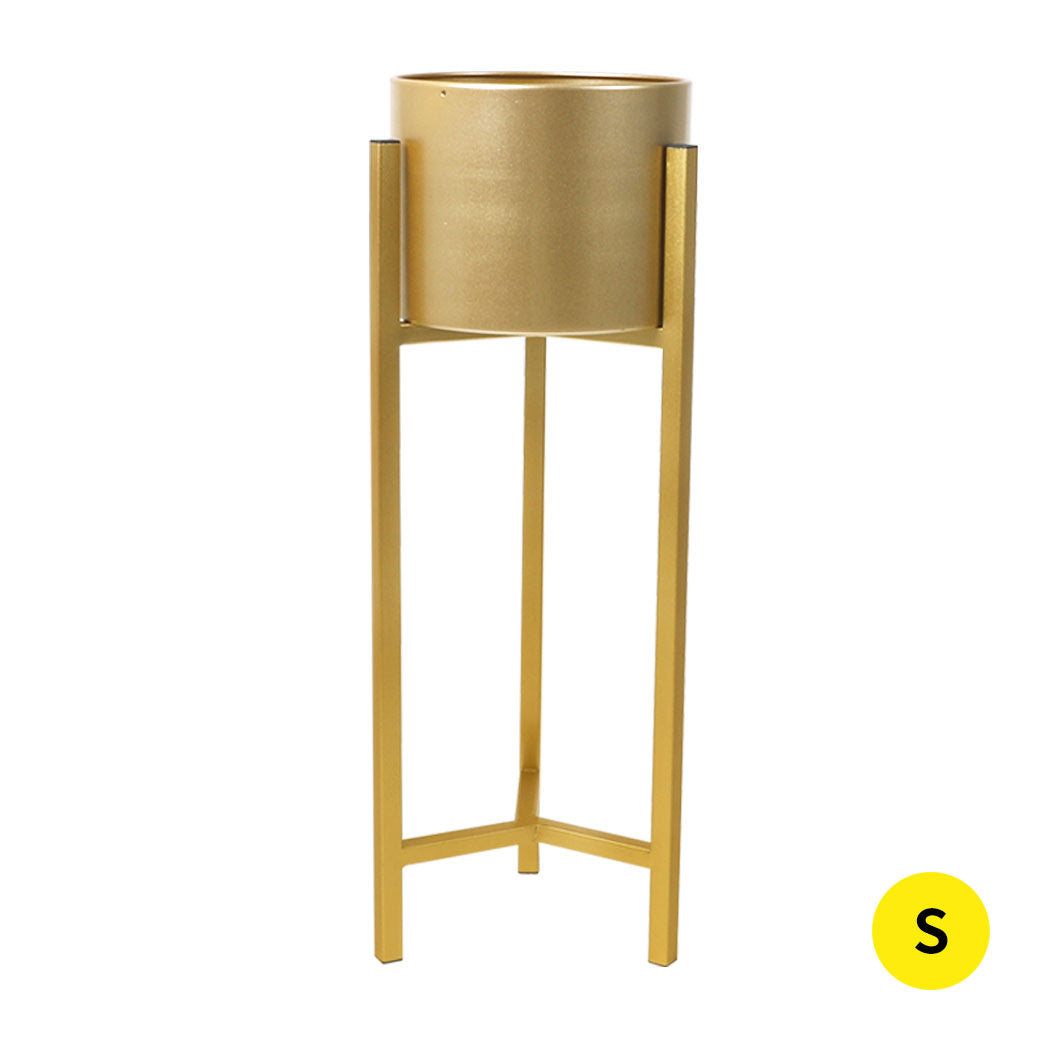 Levede Plant Stand Garden Planter Metal Gold Small-1942352906200158208