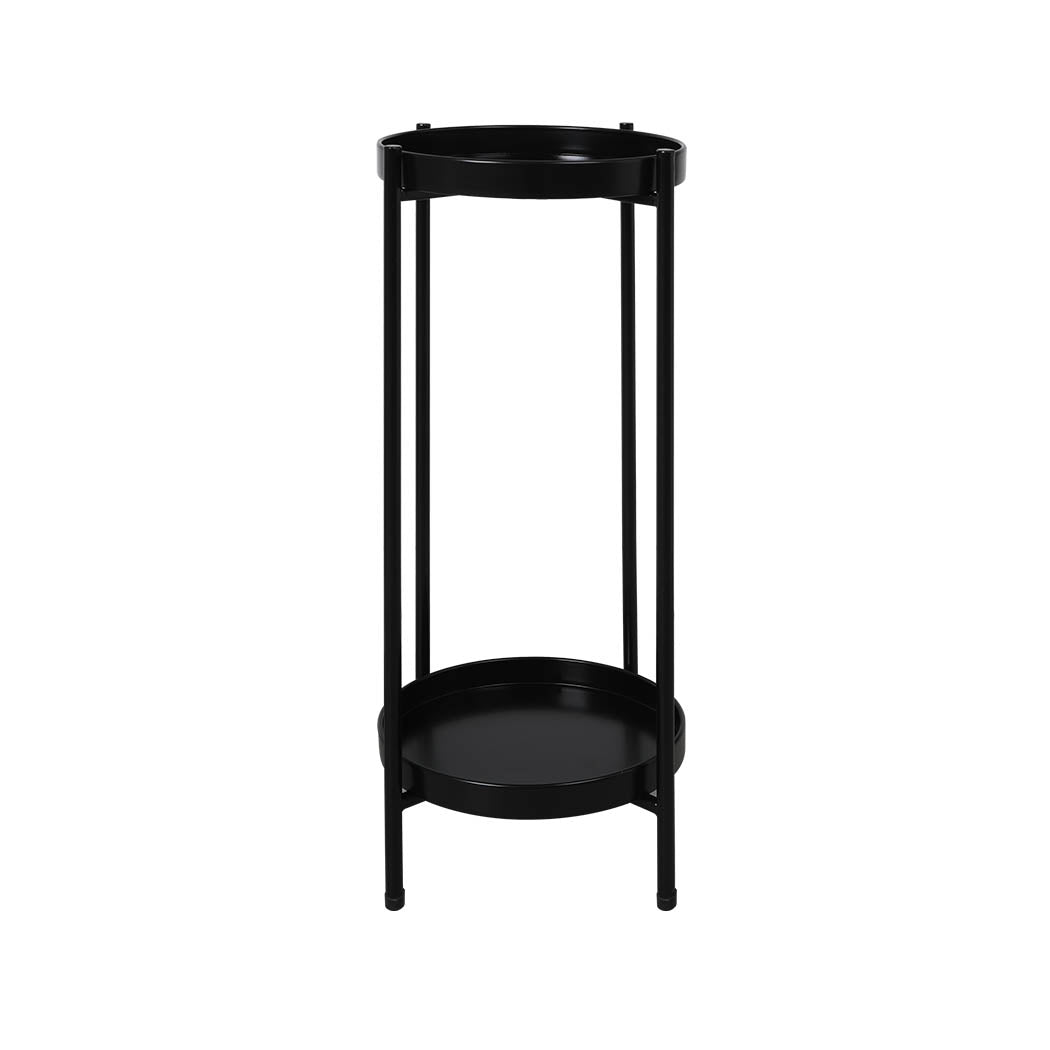 Levede 2 Tier Plant Stand Outdoor Indoor Black Large-1942352906850275328