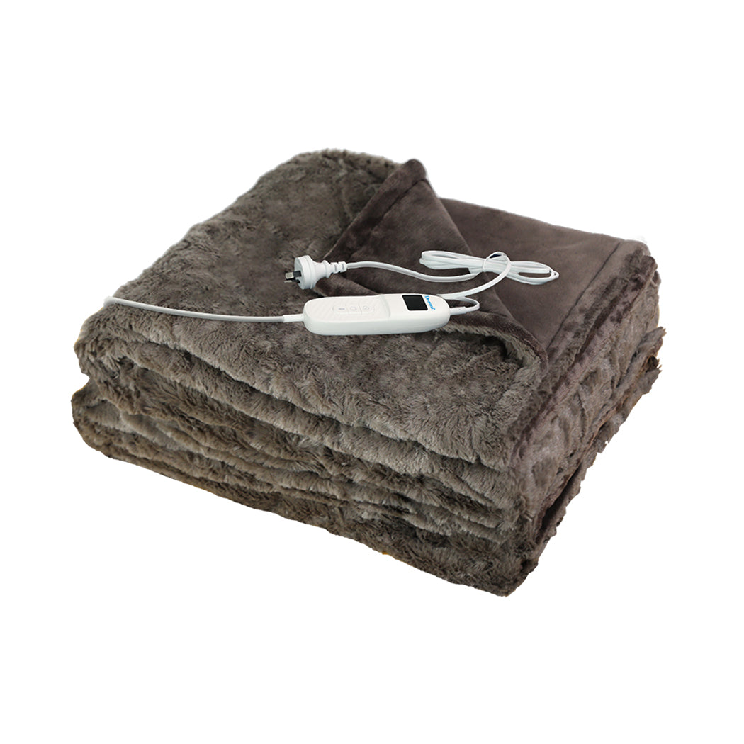 DreamZ Electric Throw Blanket Heated Timer Bedding Washable Warm Winter Plush BR-1942353796915138560