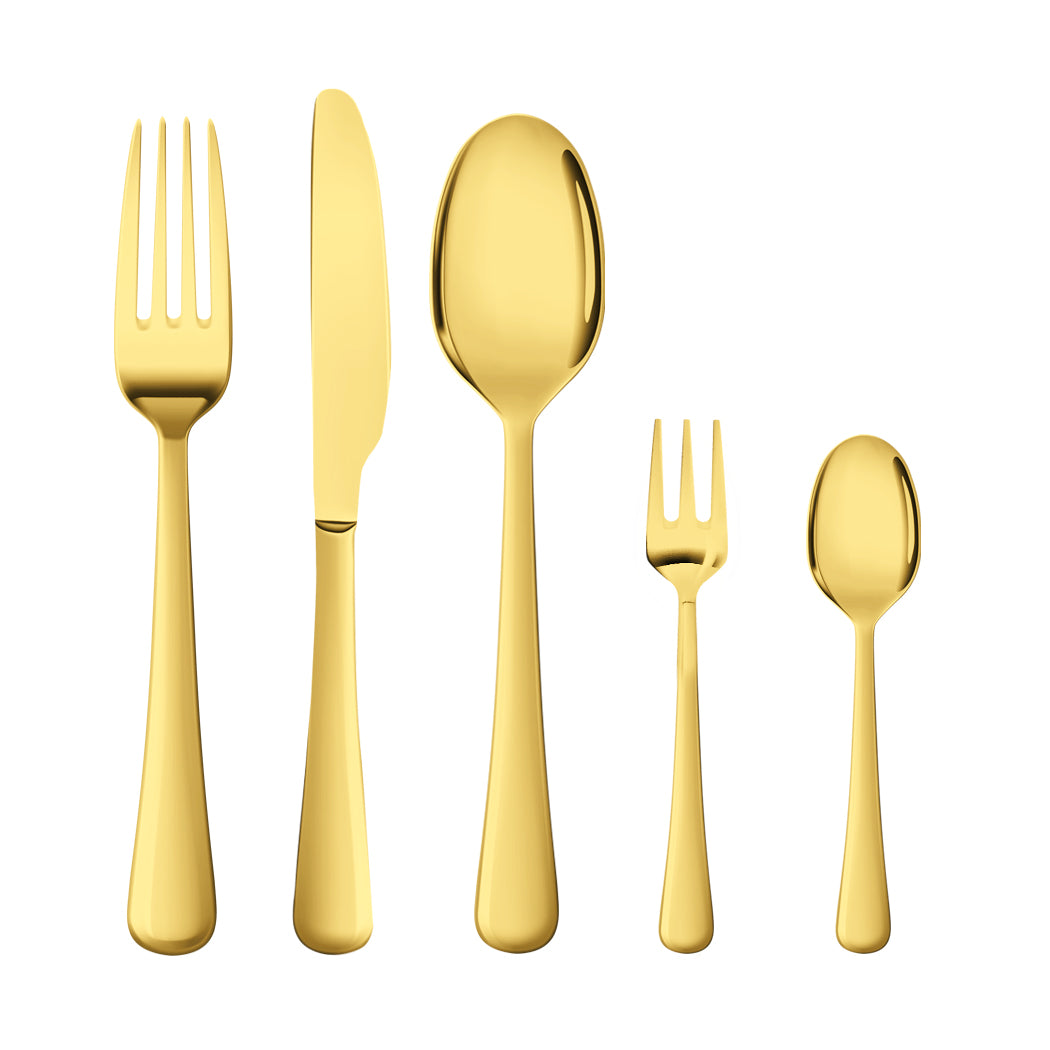 Stainless Steel Cutlery Set Travel Knife Gold-1942352917751271424