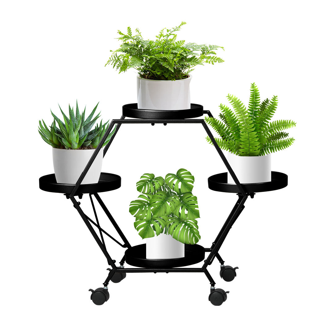 Levede Plant Stand Garden Outdoor Indoor Black-1942353751528574976
