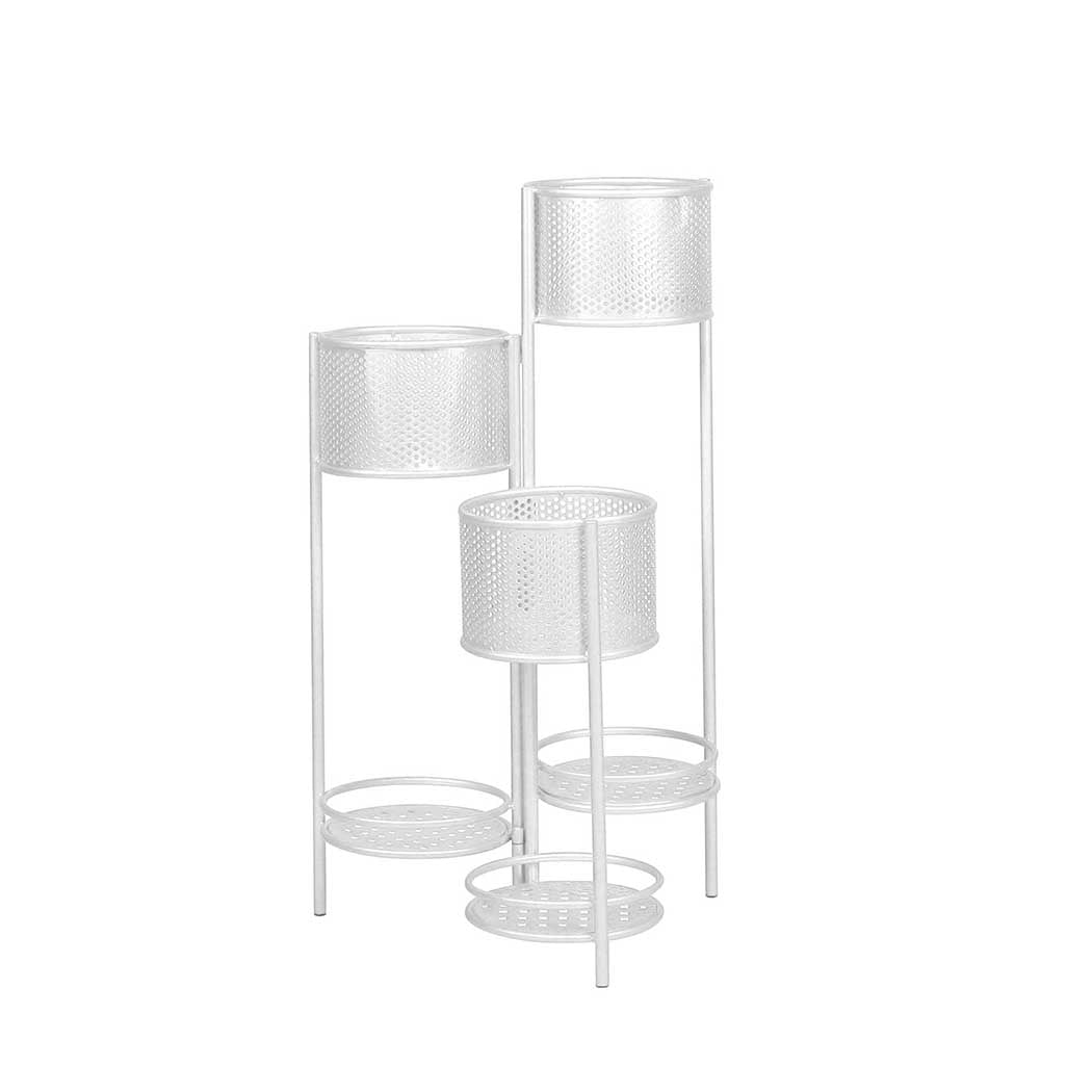 Levede 6 Tier Plant Stand Swivel Outdoor White-1942353742452101120