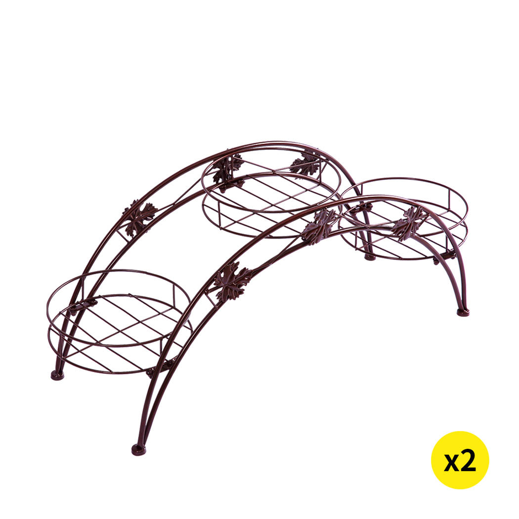 2X Plant Stand Outdoor Indoor Metal Bronze-1942352902391730176