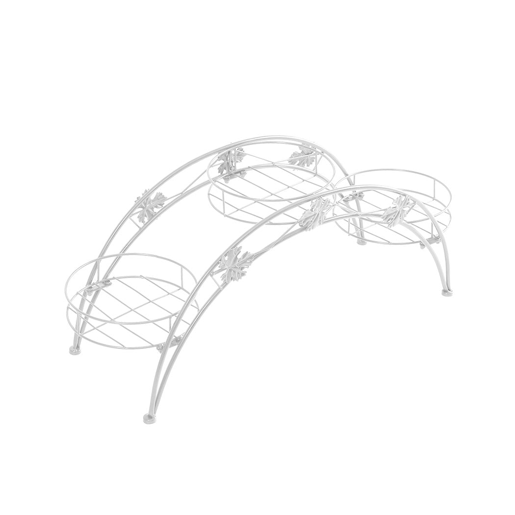 Levede Plant Stand Outdoor Indoor Metal White-1942353737326661632