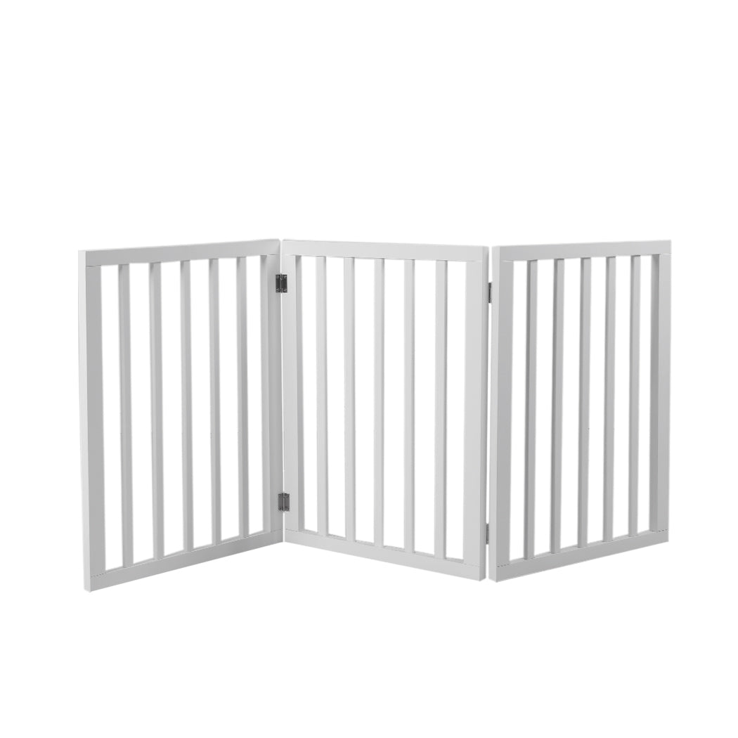 Wooden Pet Gate Dog Fence Retractable White 2000x 3MM-1942353080100196352