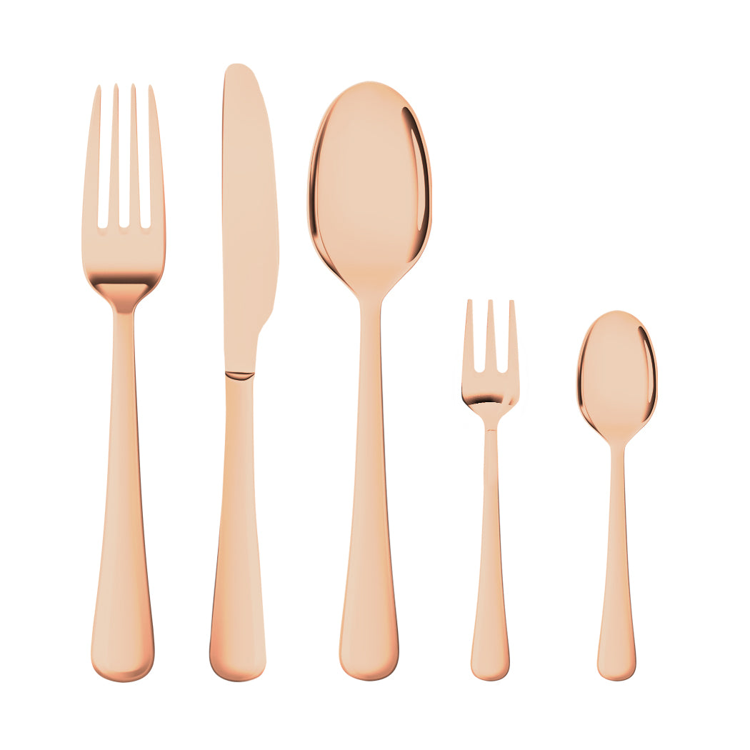 Stainless Steel Cutlery Set Glossy Knife Rose Gold-1942352917923237888