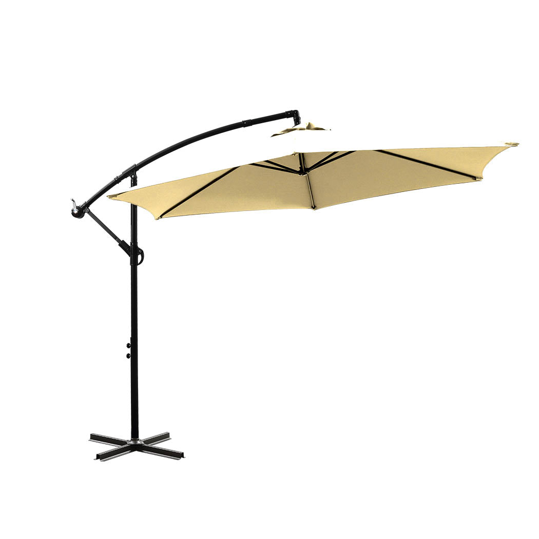 Mountview 3M Outdoor Umbrella Cantilever Beige Without Base-1942353014627110912
