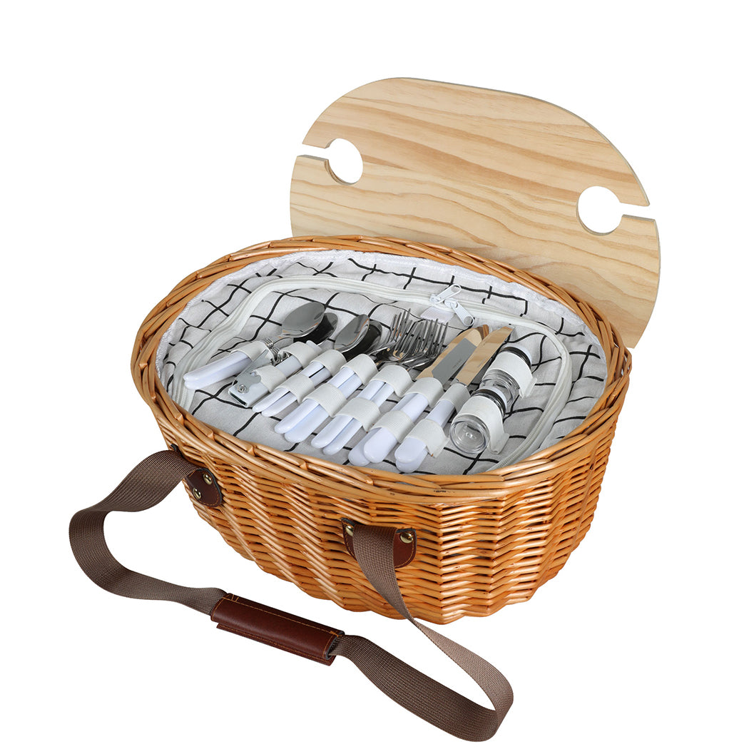 Picnic Basket Set Willow Baskets Outdoor-1942353284866117632