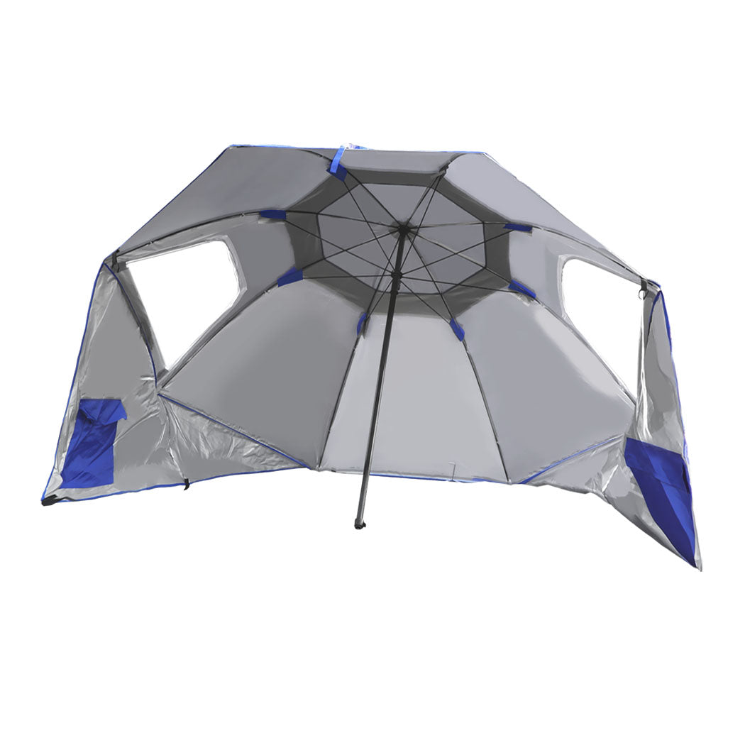 Mountview Beach Umbrella Outdoor Umbrellas Blue 2.33M-1942352879520190464