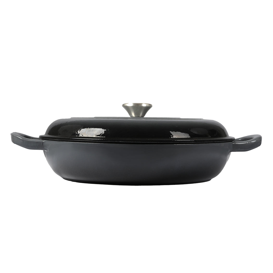 3.5L Enamel Dutch Oven Pan in Black Colour-1942352919340912641