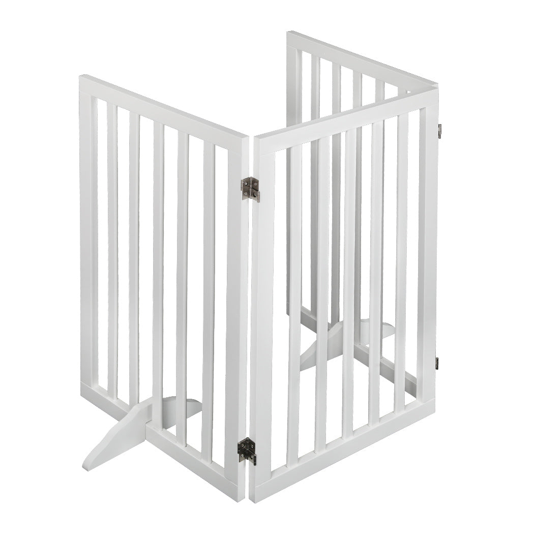 PaWz Wooden Pet Gate Dog Fence Safety White 400x 3MM-1942353080280551425