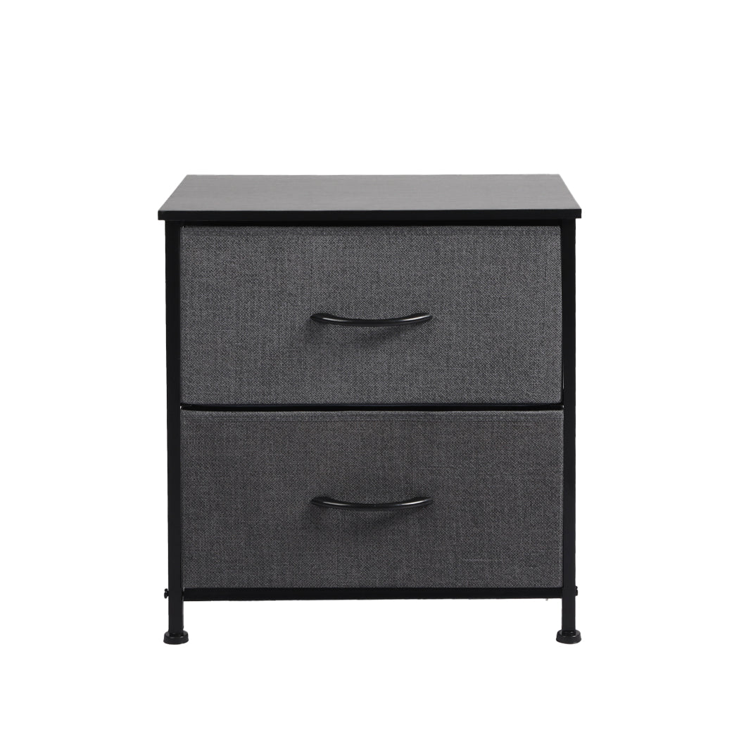 Levede Storage Cabinet Chest of 2 Drawers Dark Grey-1910113286993612801