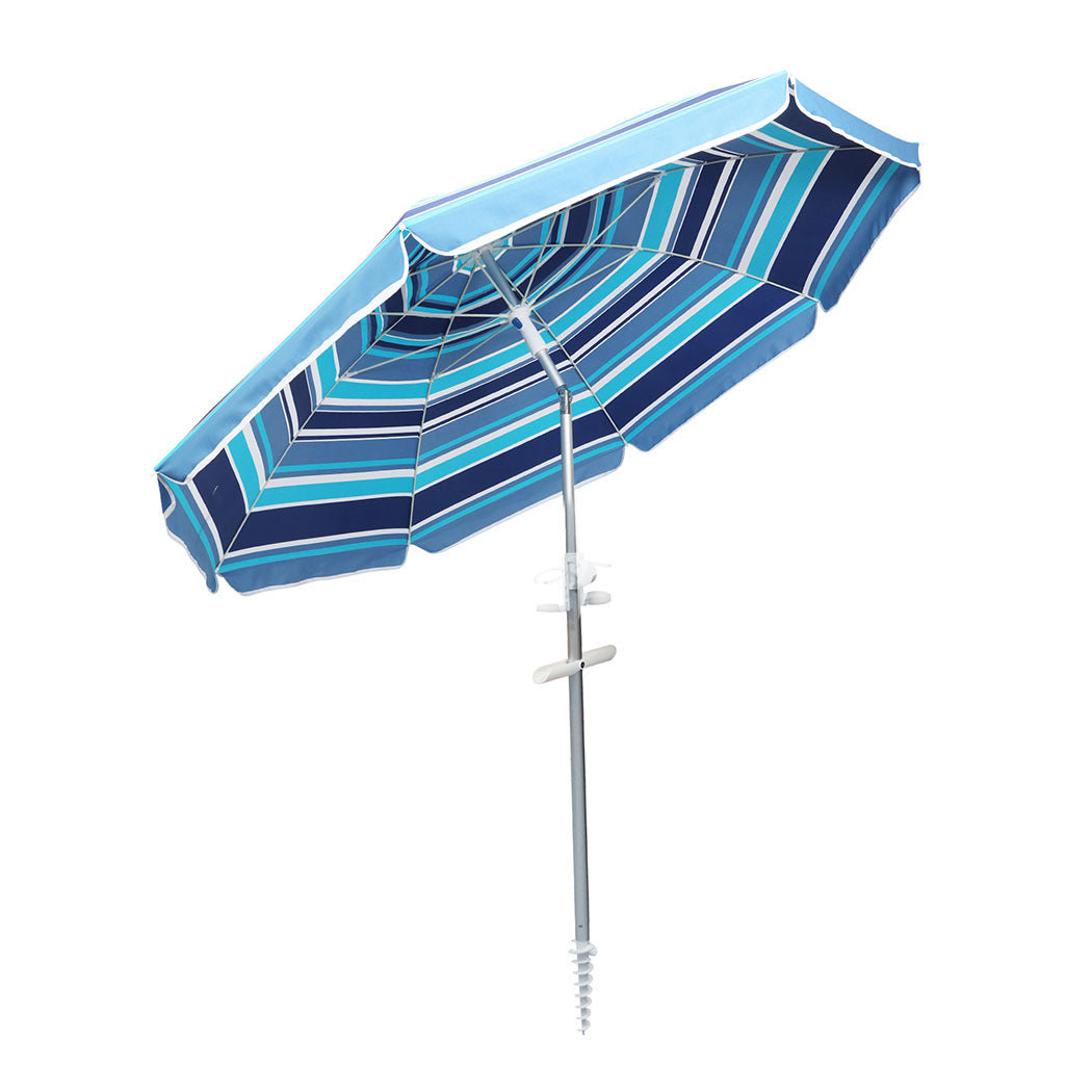 Mountview 2.2M Outdoor Beach Umbrellas Sand Blue-1942353680590311425