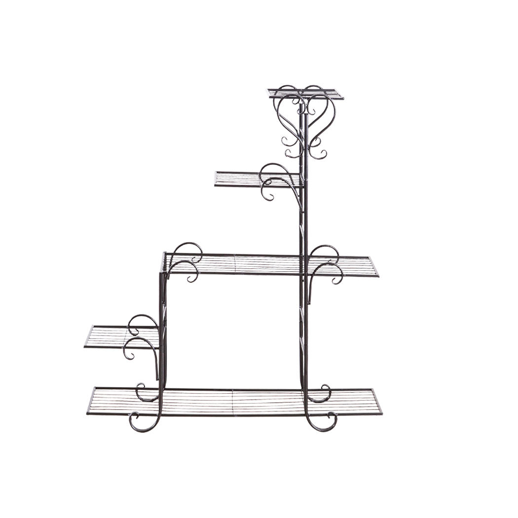 Levede Plant Stand Outdoor Indoor Metal Black-1942353740241702913