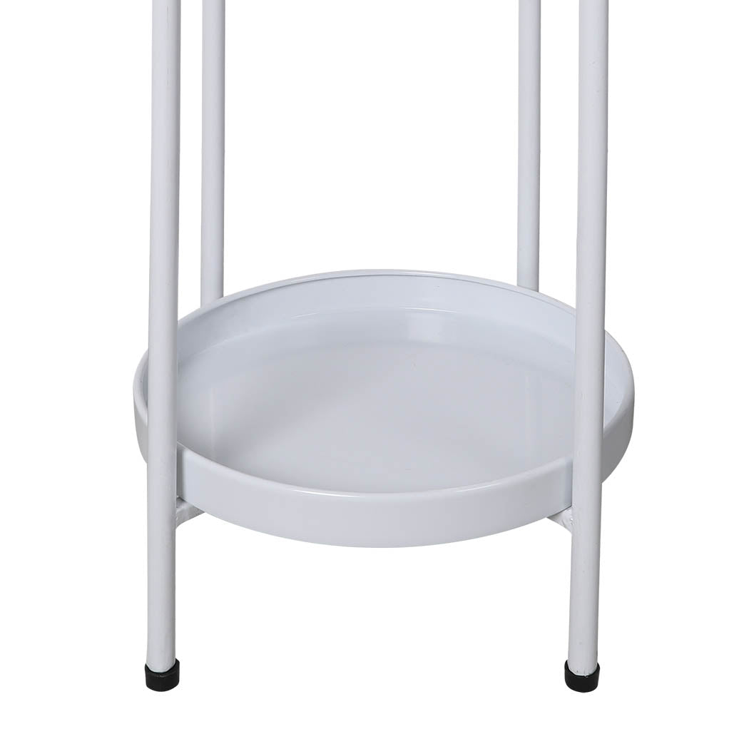 Levede 2 Tiers Plant Stand Outdoor Indoor White Large-1942353741252530177