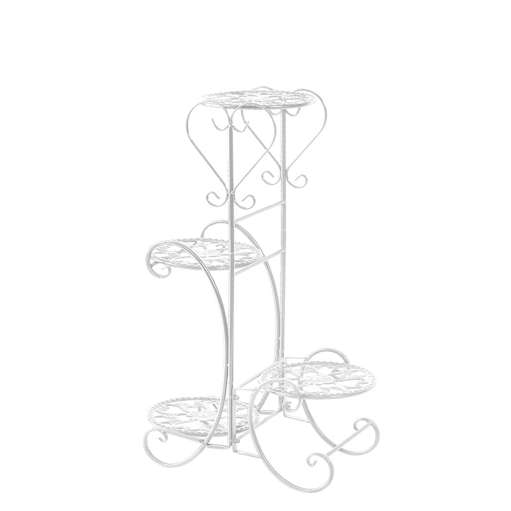Levede Plant Stand Outdoor Indoor Metal White-1942353739570614273
